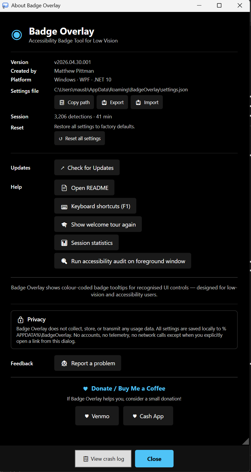 About Badge Overlay