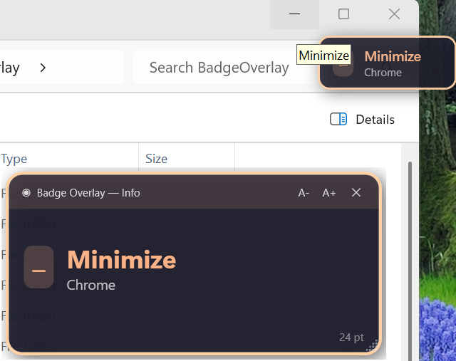 Badge on Minimize button