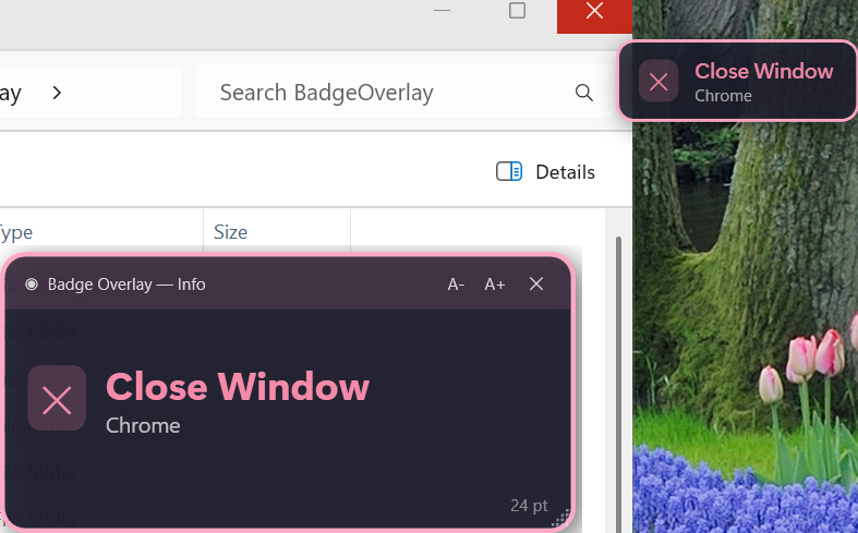 Badge on Close Window button