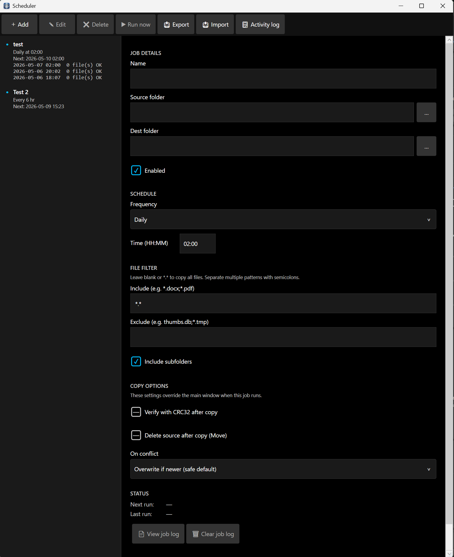 Job scheduler
