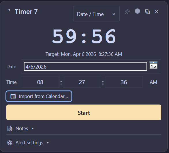 Import calendar events