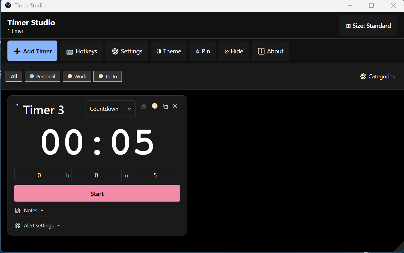 Timer Studio interface